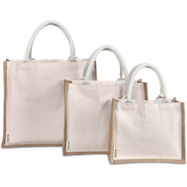 Okiyo Chinsai Midi Jute & Cotton Tote - Image 6