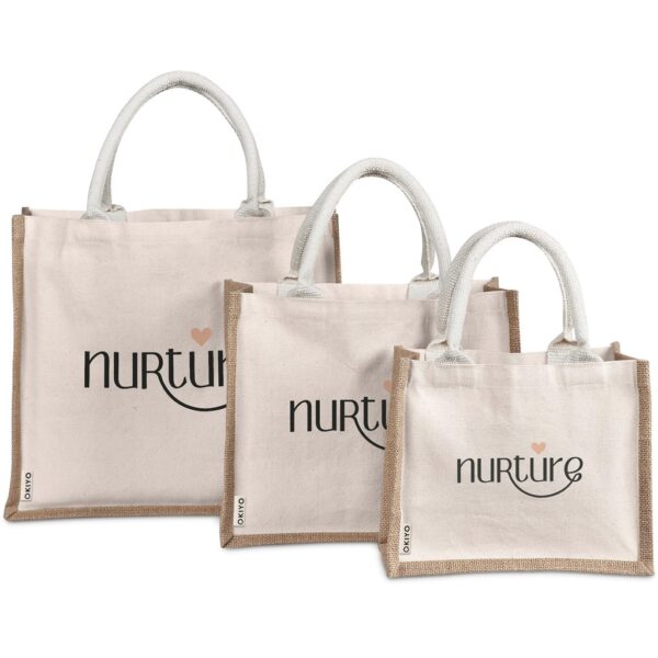 Okiyo Chinsai Midi Jute & Cotton Tote - Image 5