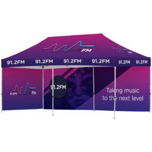 Coated Steel Sublimated Gazebo 6m x 3m - 1 Long Full-Wall Skin - 2 Short Half-Wall Skins